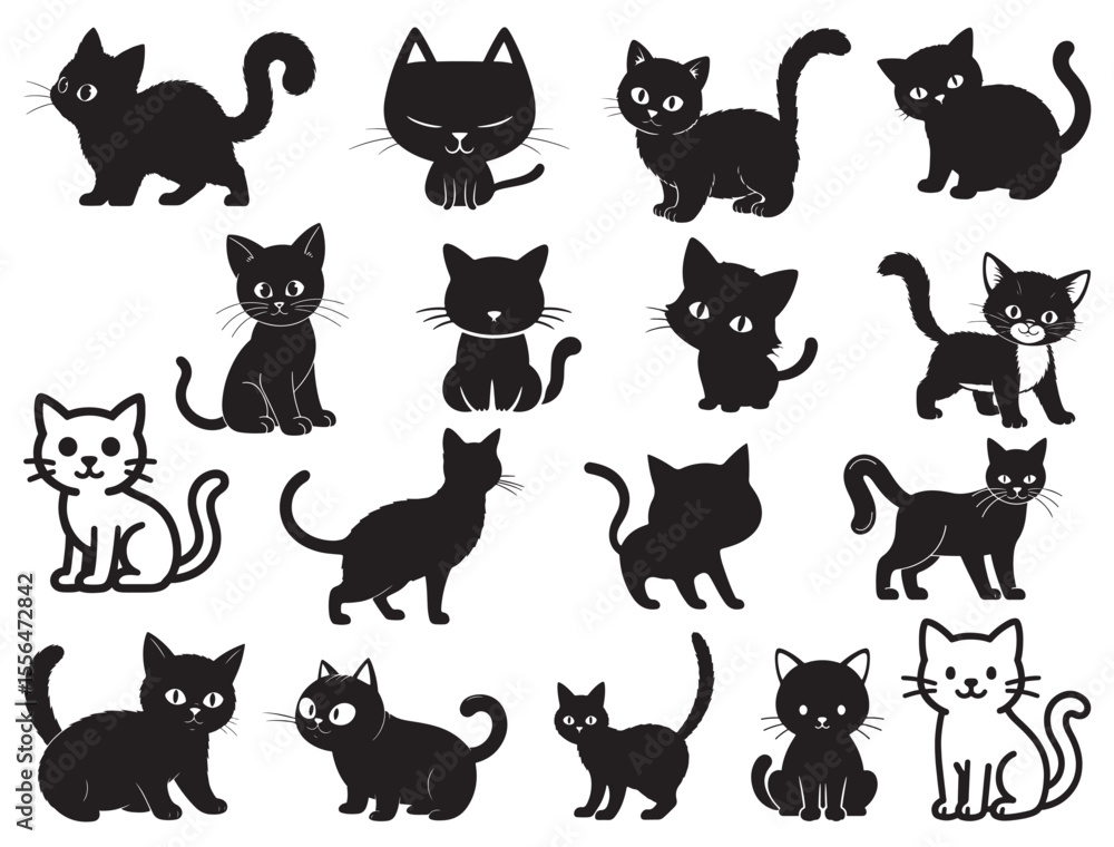 Fototapeta CUTE CAT SILHOUETTE