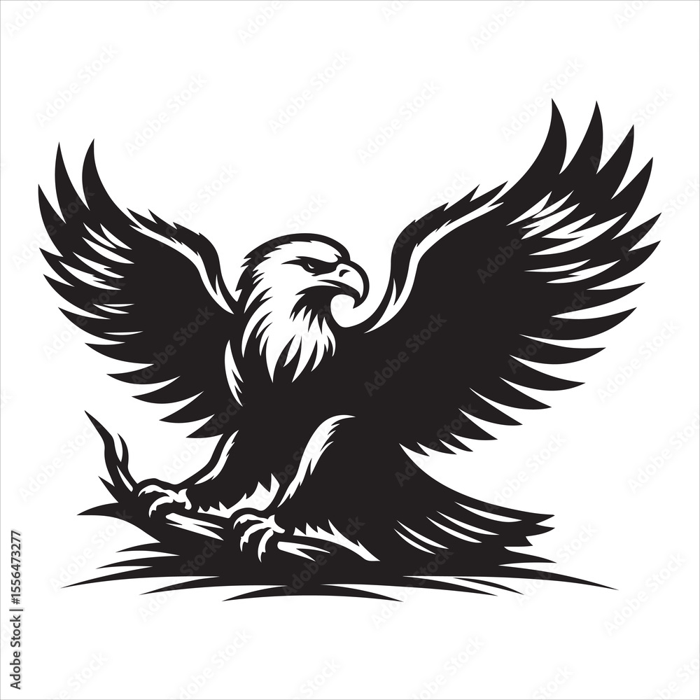 siting eagle Silhouette Vector Art, and Graphic, vector black color silhouette siting eagle Silhouette Vector Art, and Graphic, vector black color silhouette