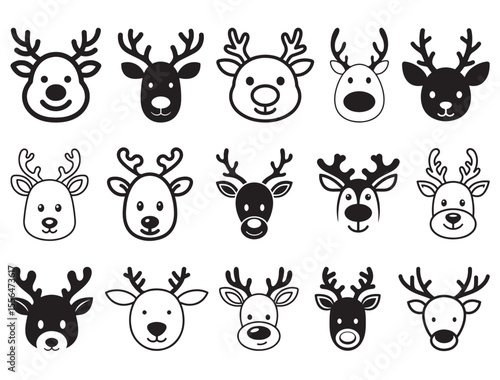 CUTE REINDEER FACE SILHOUETTE