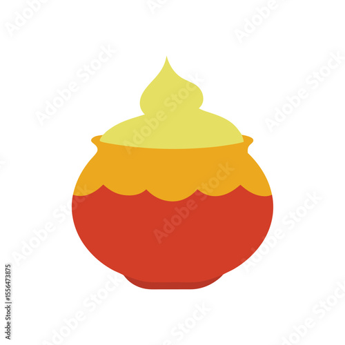 colorful pot of cream vector art illustration