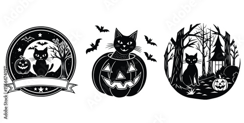 Halloween witch flying on broomstick holding a pumpkin, vector cartoon illustration.

