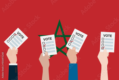 Election in Morocco. Election Concept. Vector Illustration.
