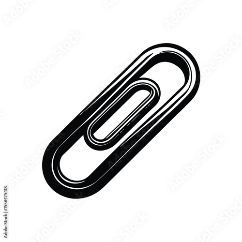 Black and white paperclip icon office supply stationery