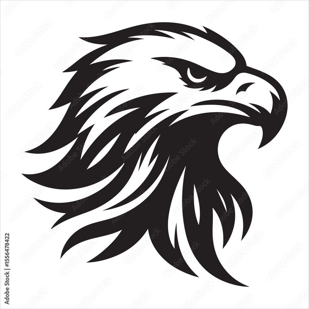 Fototapeta premium siting eagle Silhouette Vector Art, and Graphic, vector black color silhouette 