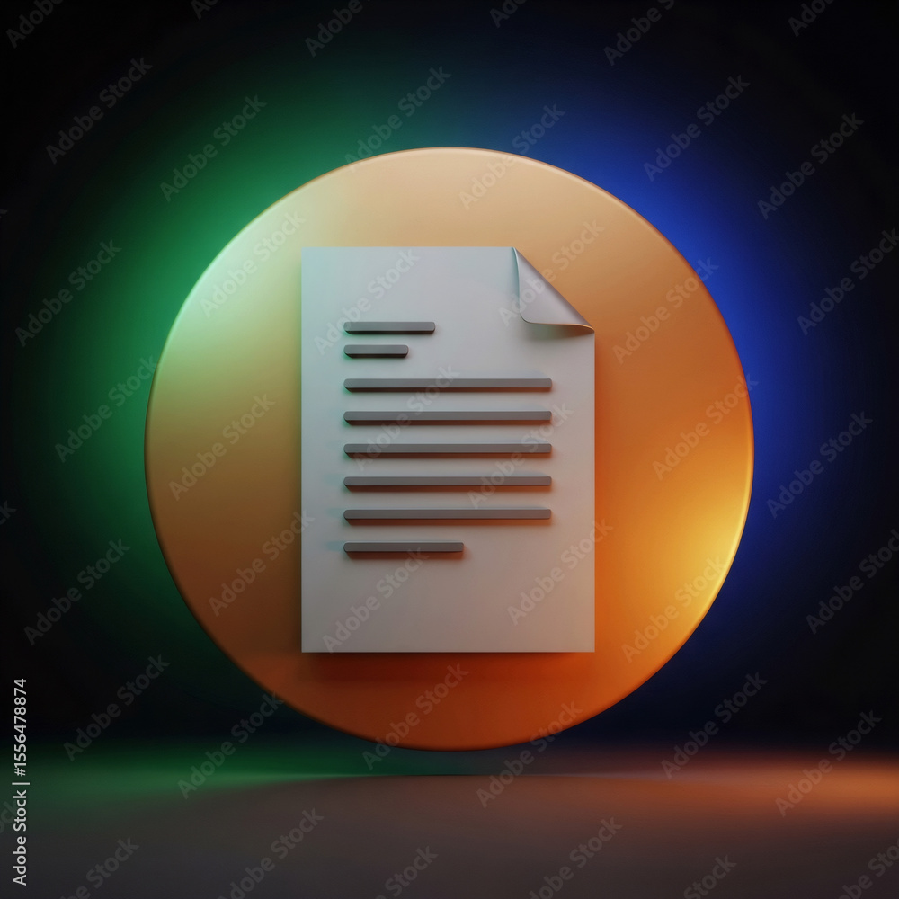 Document on Golden Circle Icon Document on Golden Circle Icon