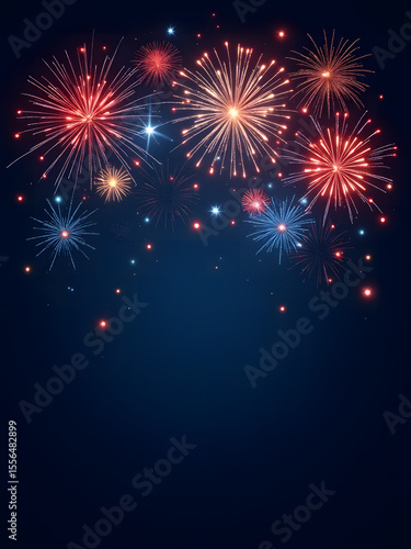 American Holiday Night Sky Fireworks