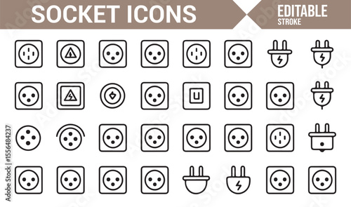 Wallpaper Mural Minimal socket icons for digital illustrations in electrical and appliance themes Torontodigital.ca