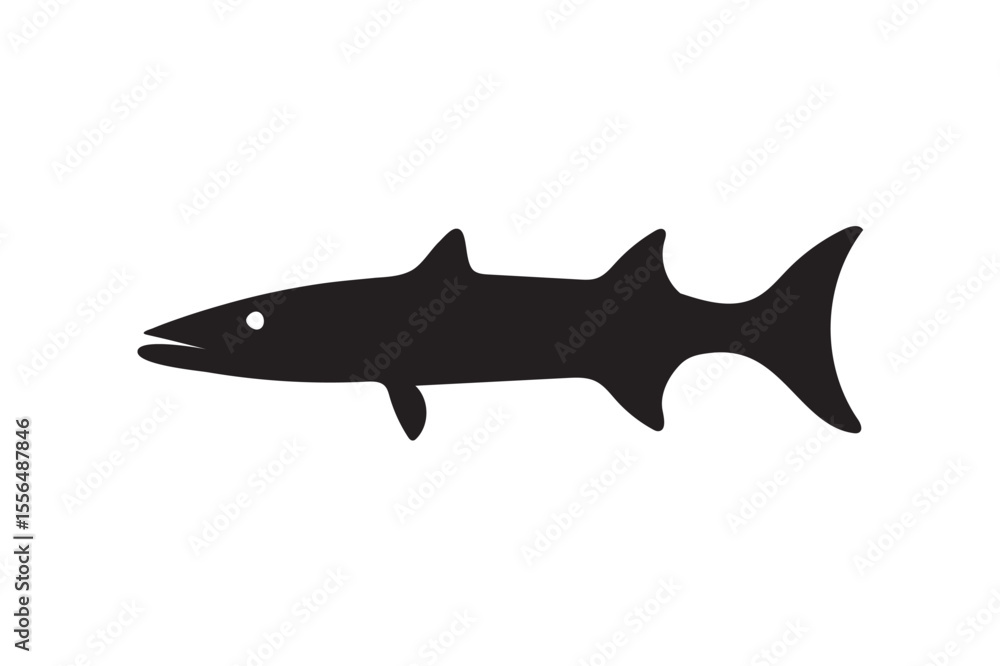 Naklejka premium Barracuda fish silhouette