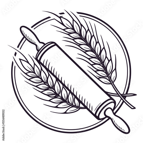 Wheat and rolling pin