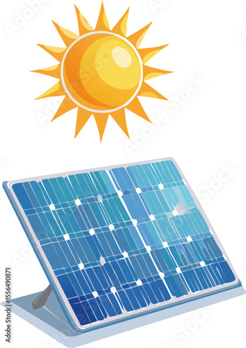 Sujet vectoriel de panneaux photovoltaïques