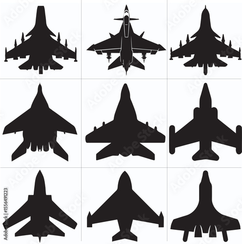 fighter jet vector set