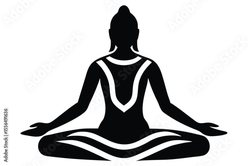 silhouette of yoga woman