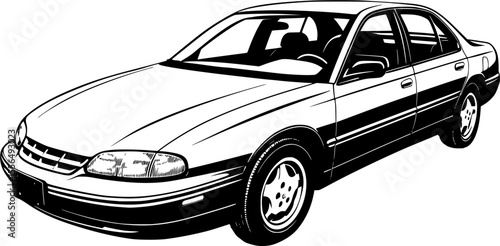Four-Door Sedan Car vector illustration