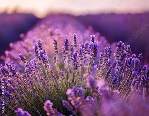 soft focus close up of vibrant purple lavender blossoms capturing nature s serenity