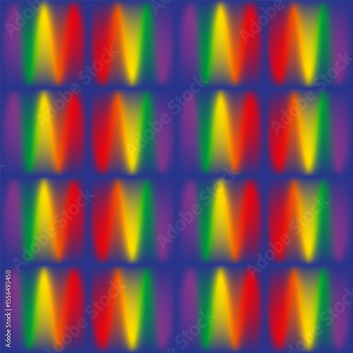 Endless vector seamless pattern consisting of various colorful graphic elements.