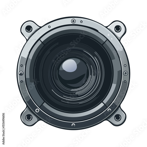 Isolated Loudspeaker Illustration on Black Background Audio Technology and Entertainment Equipment High Quality Modern Graphic Design Style