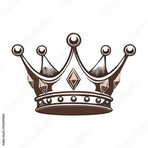 Elegant Crown Vector Illustration on Dark Backdrop for Royalty and Celebratory Designs