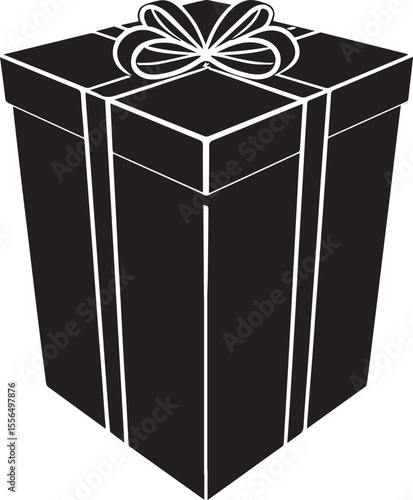White and Black Gift Boxes with Ribbons for Celebration or Present Wrapping