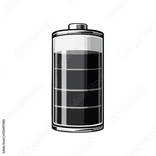 Battery Icon Vector Illustration Charging Concept Energy Level Indicator On Black Background