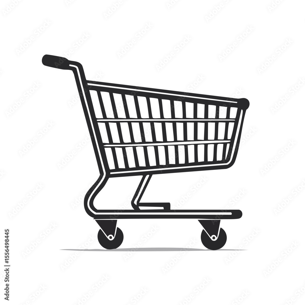 custom made wallpaper toronto digitalShopping Cart Vector Illustration Retail Trolley Store Icon Minimalist Commerce Symbol