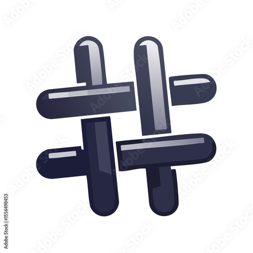Hashtag Symbol Graphic on Dark Background, Social Media, Communications Icon
