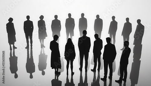 Community and Society: Silhouetted Figures Against a Bright Background