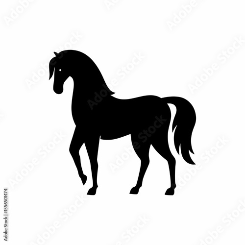 Galloping horse vector silhouette isolated on white background