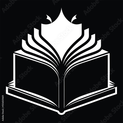 Flaming Book Icon Silhouette