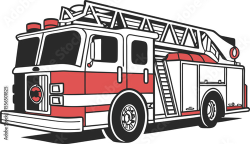 Fire Truck Emergency Vehicle Illustration