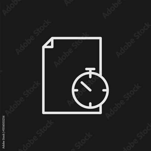 Timed Document and Temporary File Icon for Exams, Pending Reports, and Limited Duration 