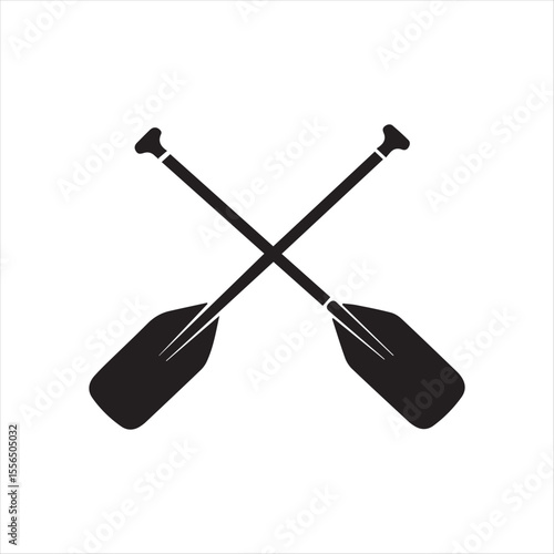 Crossed Paddles Symbolizing Outdoor Activities and Water Sports Adventure Equipment for Canoeing and Kayaking Leisure Recreation and Exploring Nature