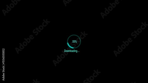 Wallpaper Mural Downloading progress indicator, download process on black background, installing, Preloader, download icon animation. waiting bar, loader sign, Loading bar symbol. Torontodigital.ca