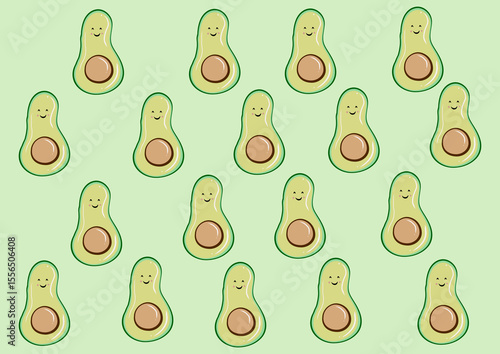 seamless pattern with avocado background