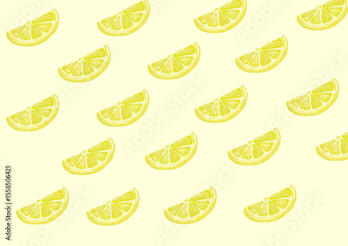 seamless background with lemons slices