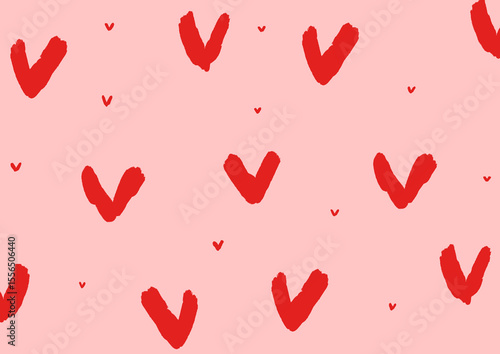 seamless pattern with red hearts background