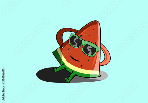 Resting watermelon on the sea.
