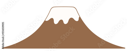Mount Fuji in Japan, snow capped mountain with flat top, isolated. Flat vector illustration. Japanese New Year good luck symbol, holiday card, banner, poster, decor, design element
