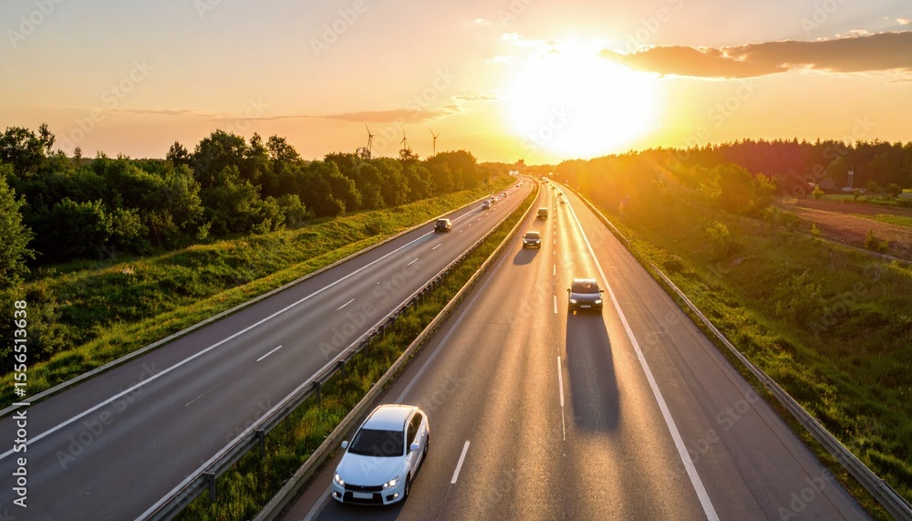 Highway sunset vista Highway sunset vista