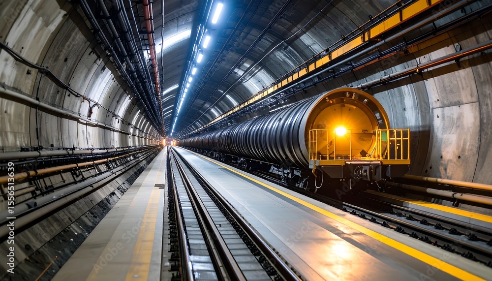 Fototapeta premium Underground train tunnel