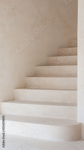 Minimalist staircase design featuring a neutral color palette, creating a clean and modern architectural aesthetic. Ideal for design inspiration.