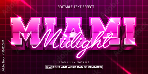 80s editable text effect, Futuristic style