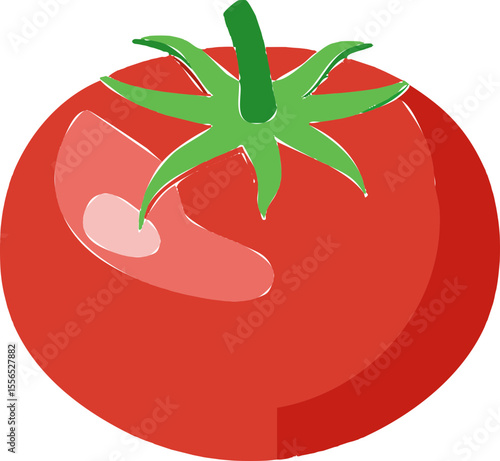 Symbole légume rouge en design minimaliste 3D