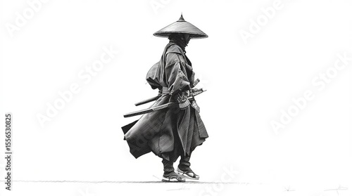 Samurai wearing a large Samurai Generative ai