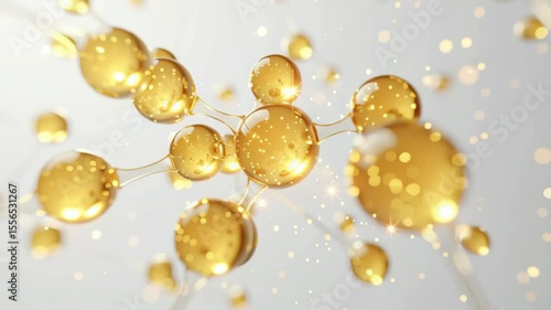 A close-up 3D animation showcasing niacinamide molecules, highlighting the structure and properties of this popular skincare ingredient.