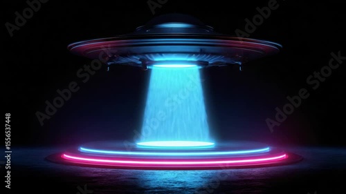 Futuristic UFO Landing Platform