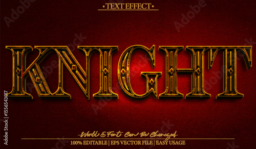 Knight Vector Text Effect Editable Alphabet Warrior Armor History Antique Sword