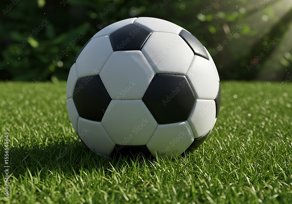 Obraz premium soccer ball with details on a lawn