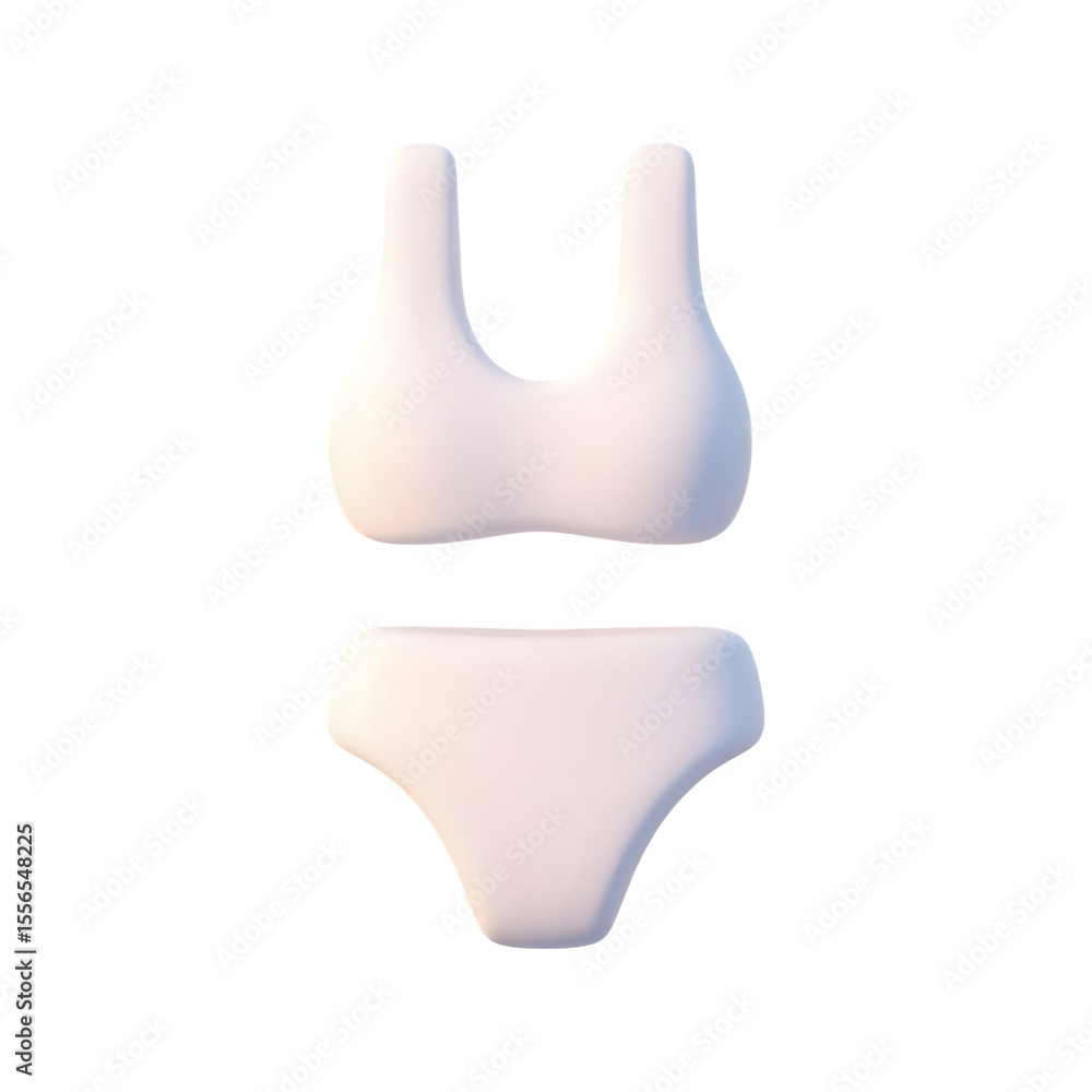 Obraz premium Simple white 3d rendered bikini set isolated on transparent background
