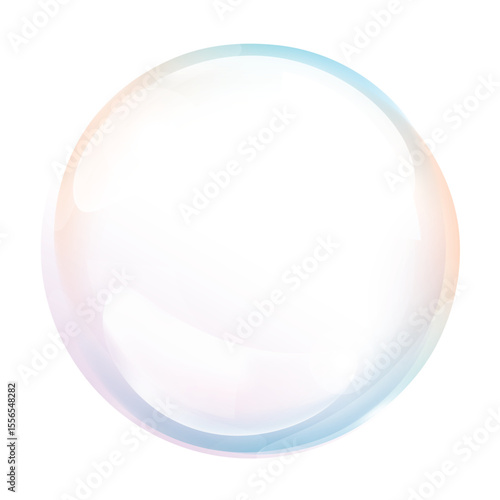 Close-up of a perfectly formed, iridescent soap bubble