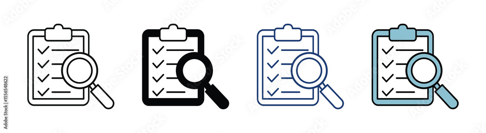 Analytics report icon set ,Audit and analytics icon representing information search and analysis in business and marketing , vector illustration . Analytics report icon set ,Audit and analytics icon representing information search and analysis in business and marketing , vector illustration .